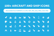 100+ Aircraft and Ship Icons