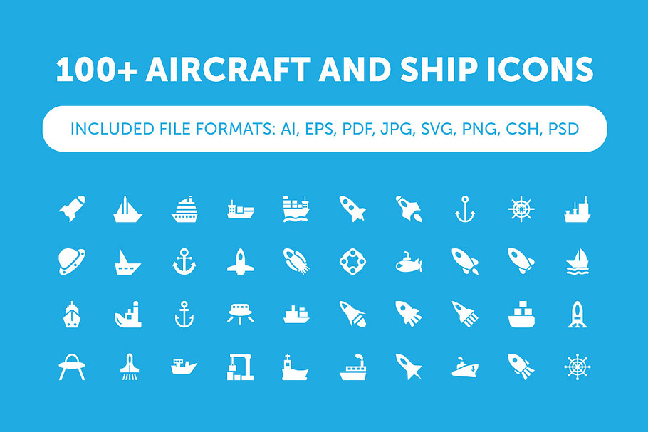100+ Aircraft and Ship Icons