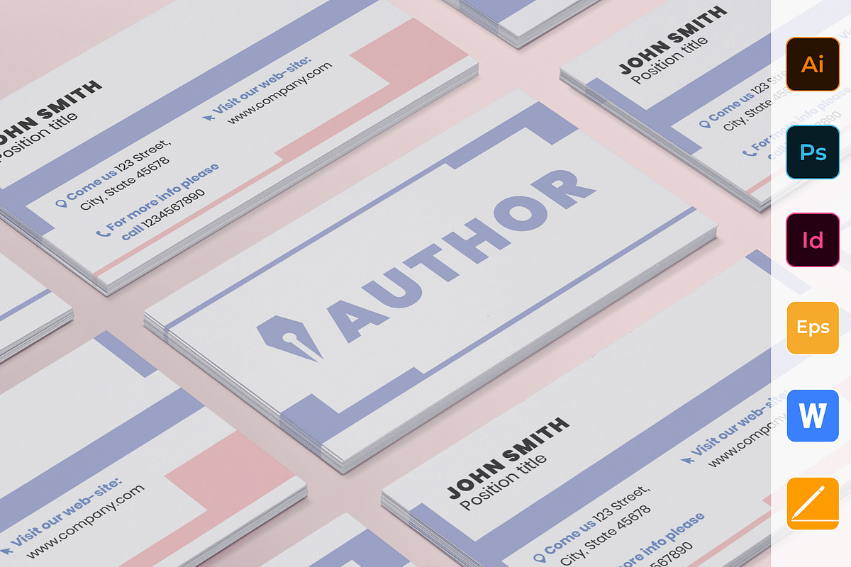 Author Business Card in Business Card Templates - product preview 8