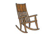 Rocking chair sketch engraving