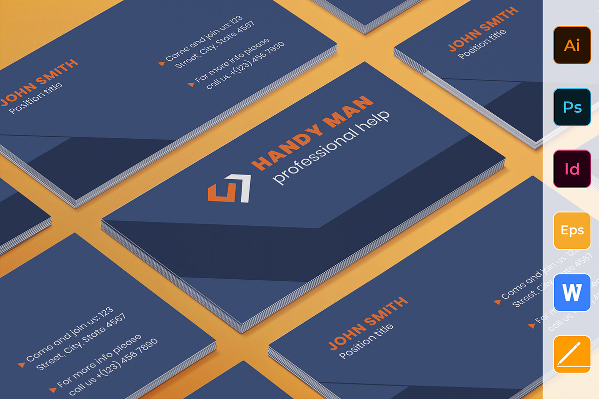 Handy Man Business Card in Business Card Templates - product preview 8
