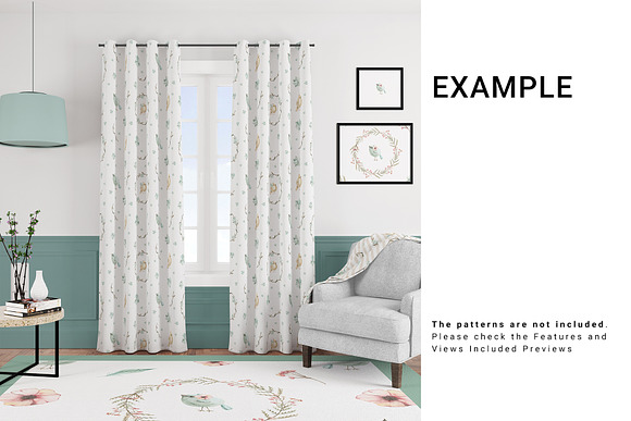 5 Types of Curtains, Rug & Blanket in Product Mockups - product preview 4