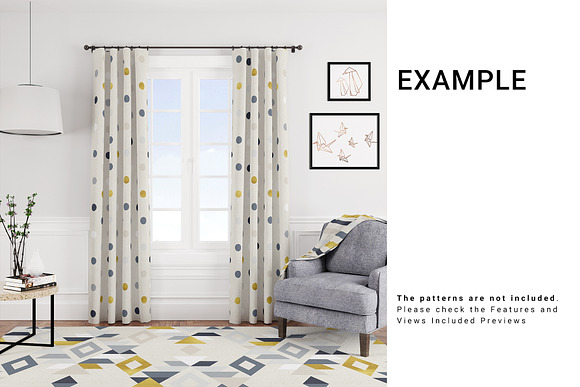 5 Types of Curtains, Rug & Blanket in Product Mockups - product preview 5