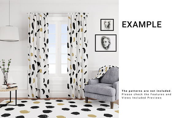 5 Types of Curtains, Rug & Blanket in Product Mockups - product preview 6