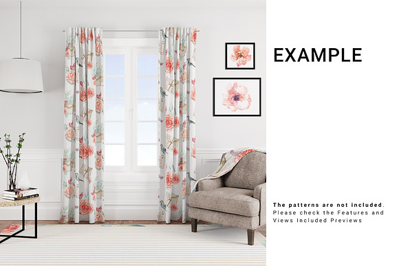 5 Types of Curtains, Rug & Blanket in Product Mockups - product preview 7