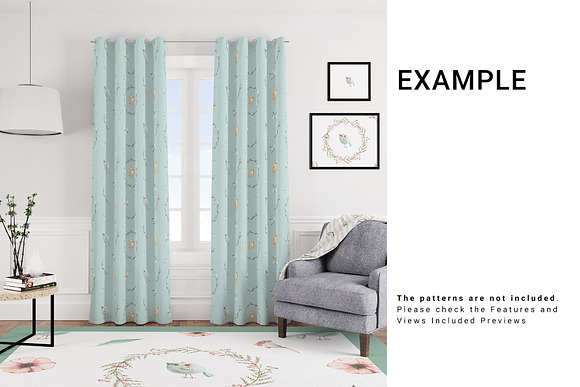 5 Types of Curtains, Rug & Blanket in Product Mockups - product preview 8