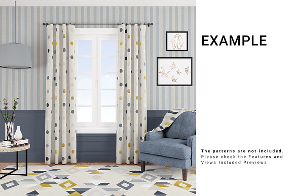 5 Types of Curtains, Rug & Blanket in Product Mockups - product preview 9