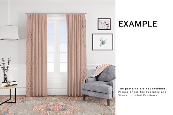 5 Types of Curtains, Rug & Blanket in Product Mockups - product preview 10