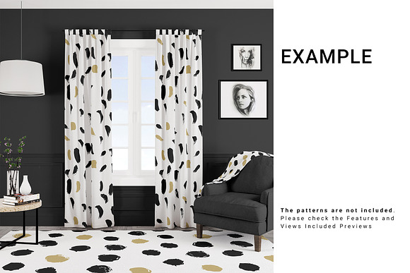 5 Types of Curtains, Rug & Blanket in Product Mockups - product preview 11