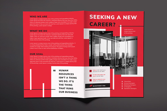 Recruitment Firm Brochure Bifold in Brochure Templates - product preview 1