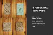 4 Paper Bag Mockups