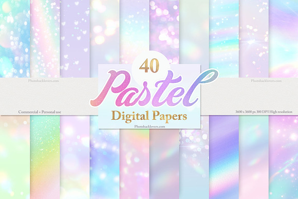 40 Iridescent Soft Pastel Textures in Textures - product preview 1