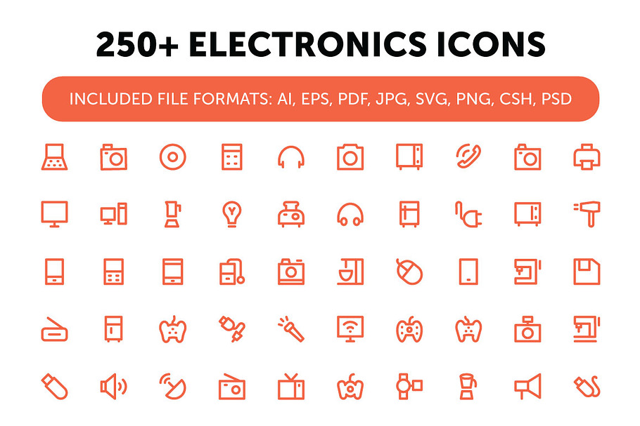 250+ Electronics Icons in Graphics - product preview 8