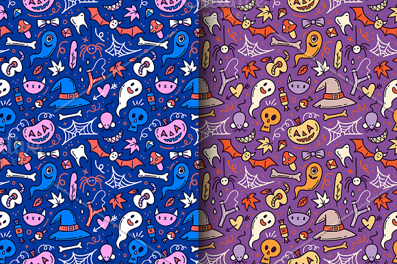 Halloween icons & pattern set in Skull Icons - product preview 2