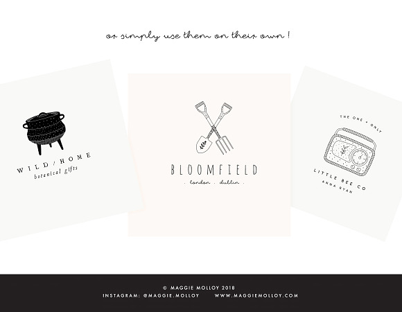 101 Hand Drawn Logo Elements EPS PSD in Illustrations - product preview 6