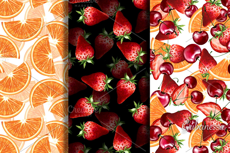 Fruit and berry patterns in Patterns - product preview 8
