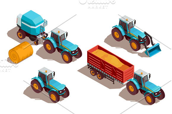 Agricultural Machines Isometric in Illustrations - product preview 1