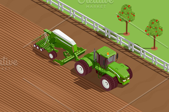 Agricultural Machines Isometric in Illustrations - product preview 4