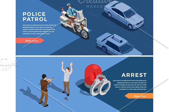 Police Isometric Set in Illustrations - product preview 3
