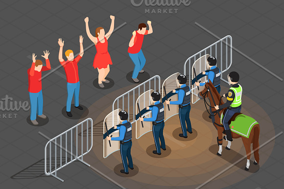 Police Isometric Set in Illustrations - product preview 7