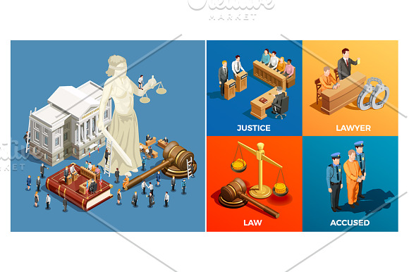 Law Isometric Set in Illustrations - product preview 2