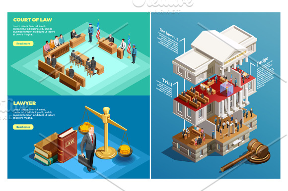 Law Isometric Set in Illustrations - product preview 3
