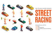 Street Racing Isometric Set