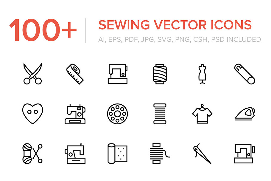 100+ Sewing and Stitching Icons