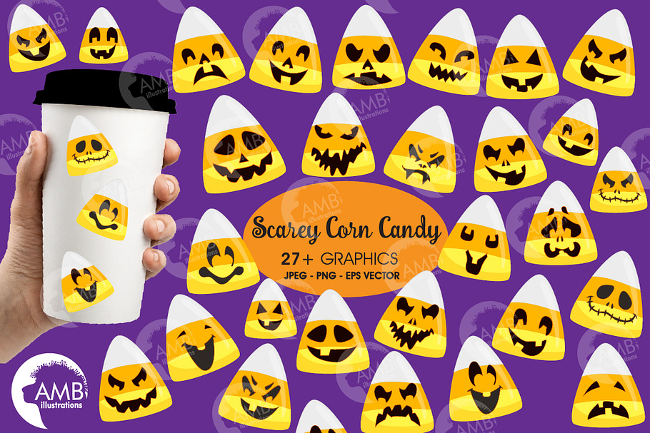Corn Candy emoticon clipart AMB-2659