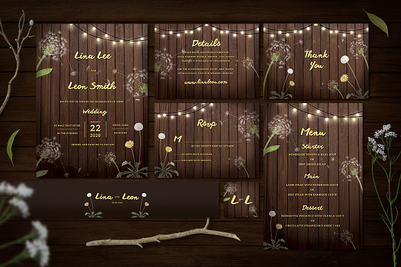 Dandelion Wedding Invitation Set in Wedding Templates - product preview 1