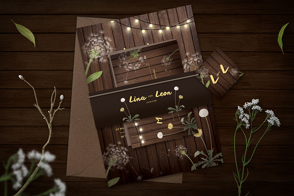 Dandelion Wedding Invitation Set in Wedding Templates - product preview 2