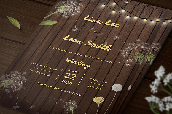 Dandelion Wedding Invitation Set in Wedding Templates - product preview 3
