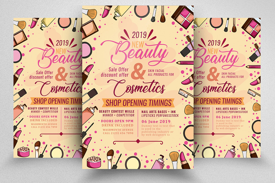 Beauty Cosmetic Flyer Template