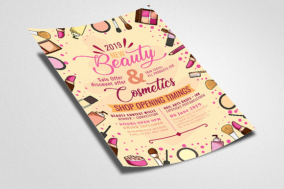 Beauty Cosmetic Flyer Template in Flyer Templates - product preview 1
