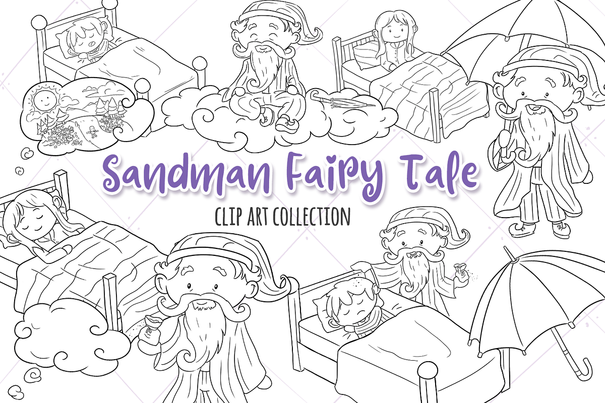 Sandman Fairy Tale Digital Stamps in Illustrations - product preview 8