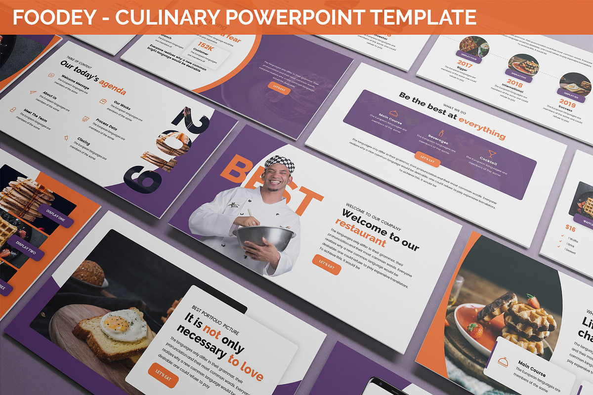 Foodey - Culinary Powerpoint in PowerPoint Templates - product preview 8