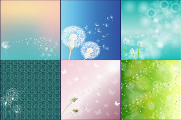 Dandelion Variety Digital Papers in Illustrations - product preview 2
