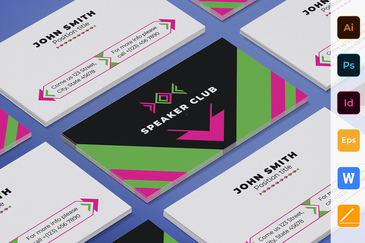 Speaker Business Card in Business Card Templates - product preview 8