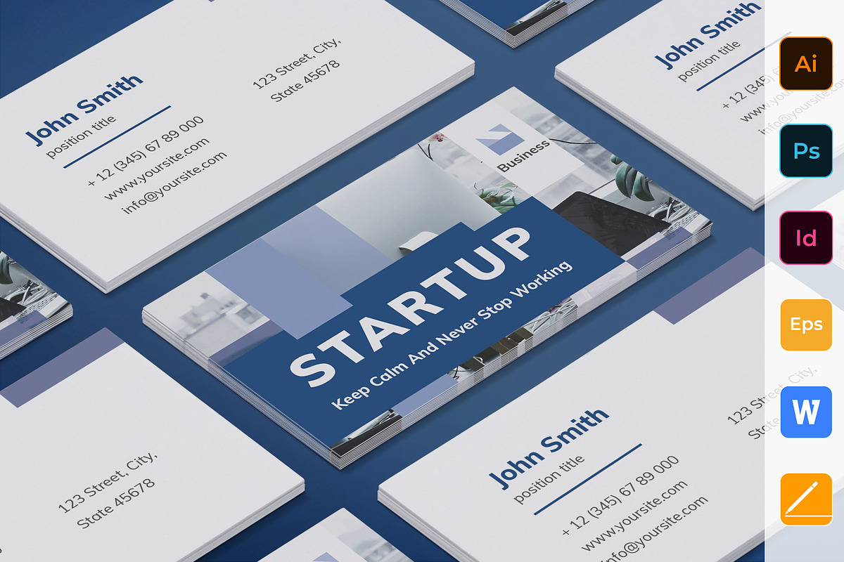 Startup Business Card in Business Card Templates - product preview 8