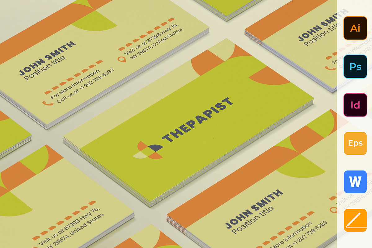 Therapist Business Card in Business Card Templates - product preview 8
