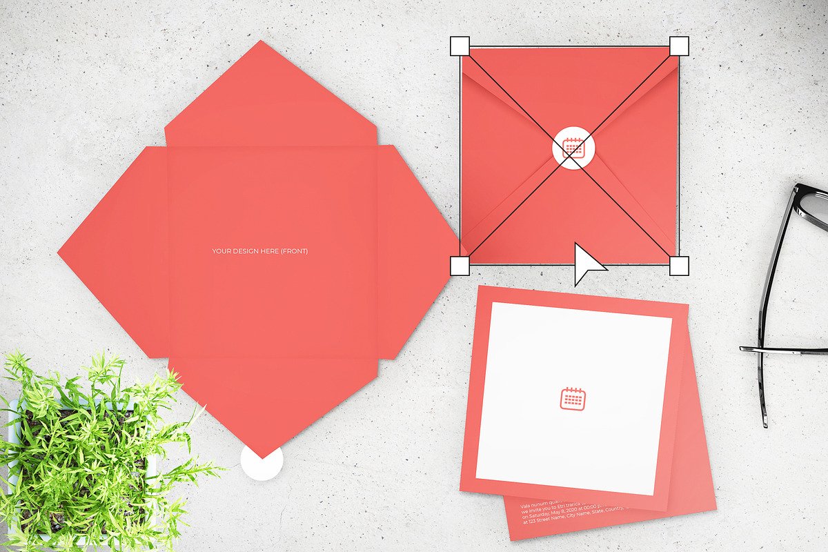 Event invitation with folder in Card Templates - product preview 8