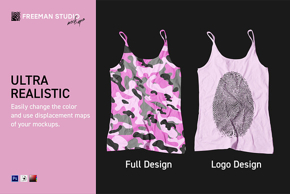 Girl's Tank-Top Mock-Up Set in Product Mockups - product preview 2