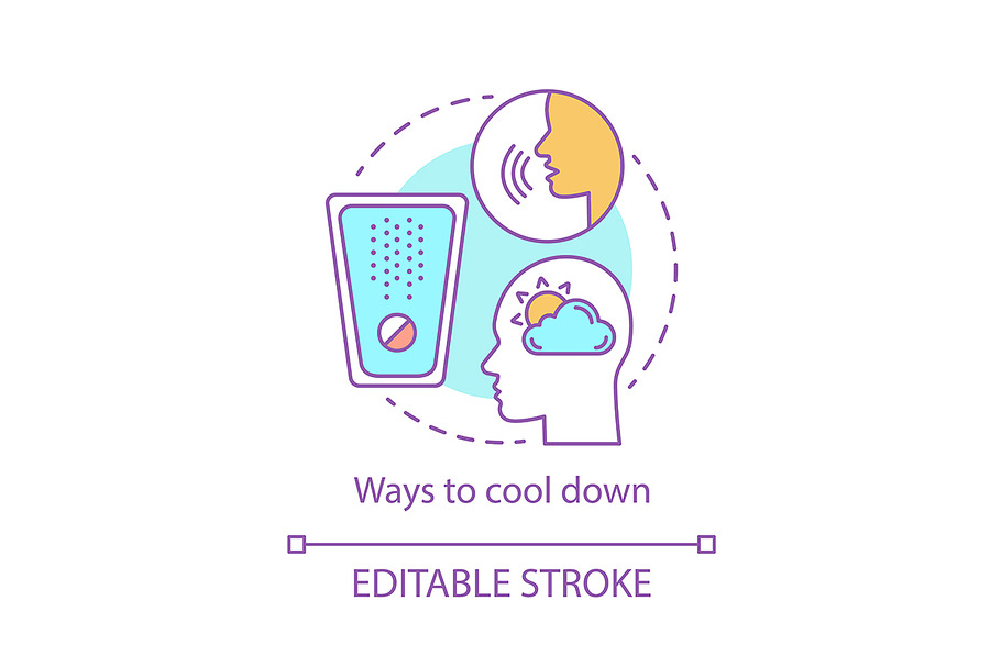 Ways to cool down concept icon