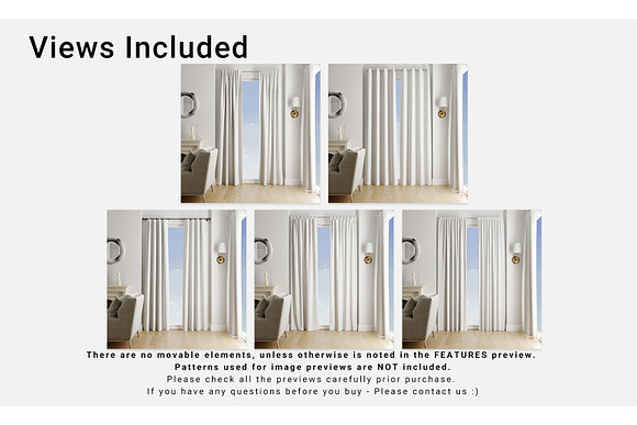 Curtains - 5 Types in Product Mockups - product preview 1