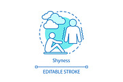 Shyness concept icon