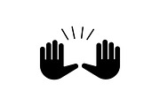 Raising hands gesture glyph icon