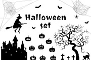 Halloween silhouettes set (PNG, EPS)