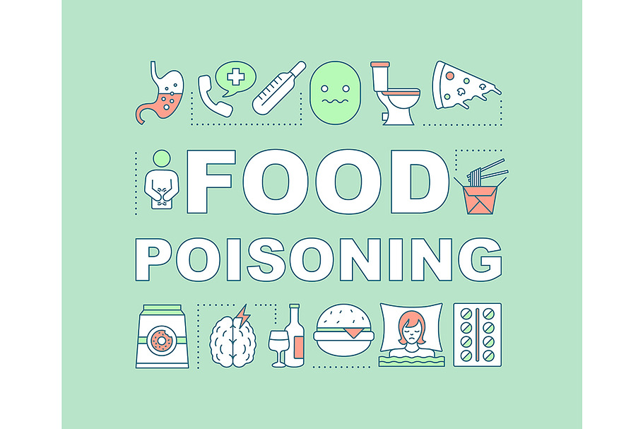 Food poisoning word concepts banner in Icons - product preview 8