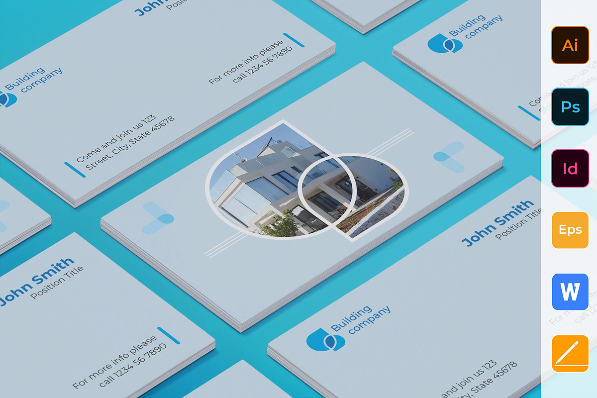 Building Company Business Card in Business Card Templates - product preview 8