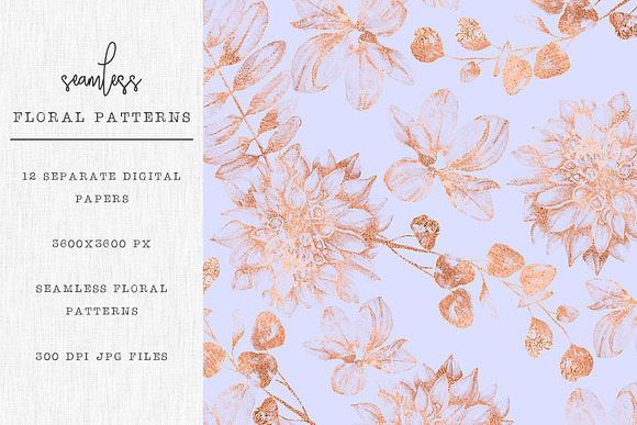 12 Seamless rose gold patterns in Patterns - product preview 1